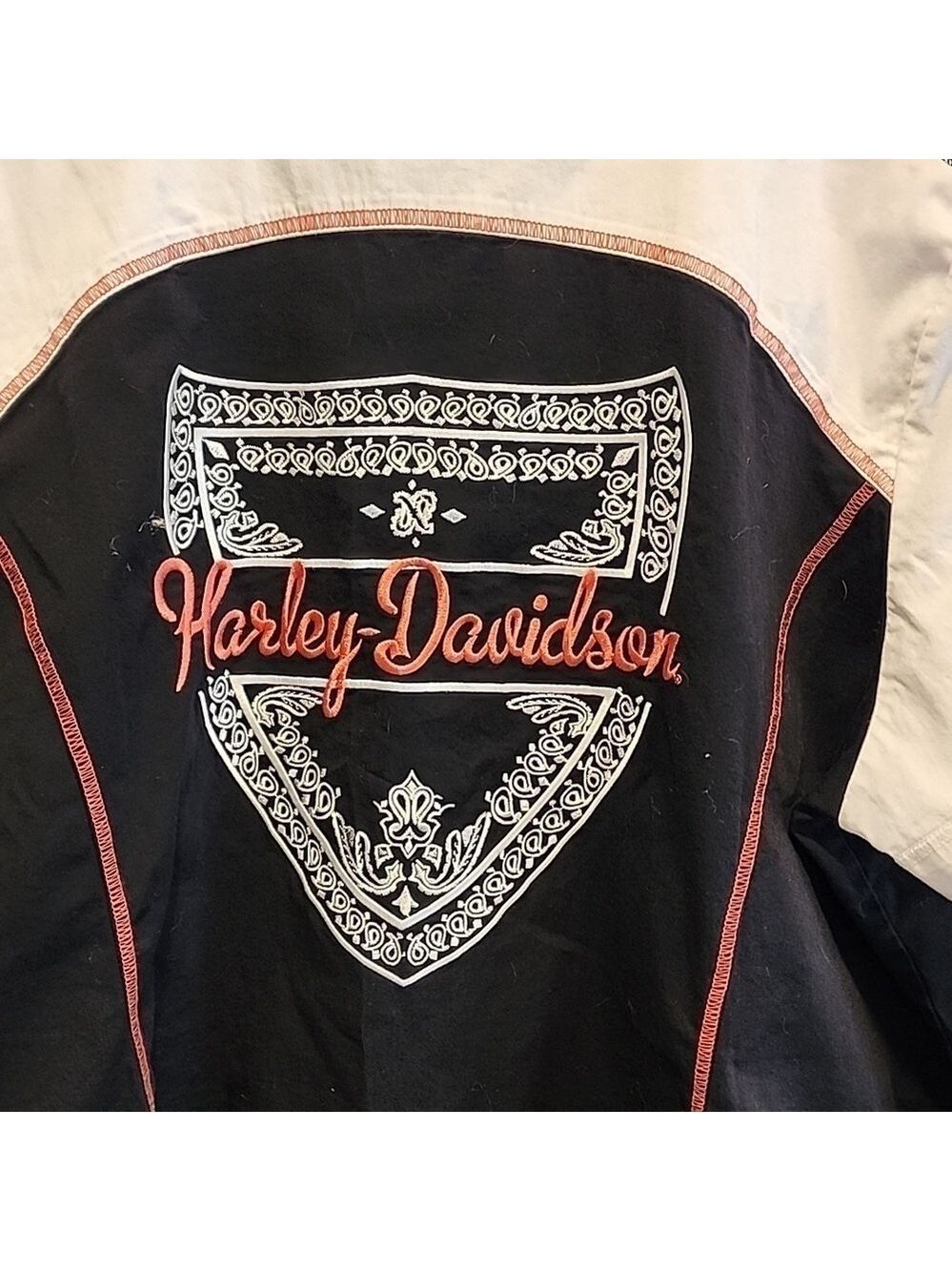 Vintage Y2K Harley Davidson full zip paisley pattern biker shirt 2W - Picture 3 of 8